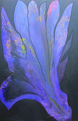 Blue Flower, 2014, acrylic, enamel, spray paint, oil bar on canvas 300X200cm (118x78in)