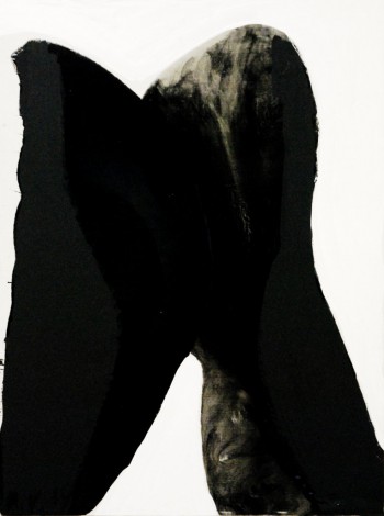 The Kiss, 2009, acrylic, oil stick, enamel on canvas, 80x60cm (31.5x24in)
