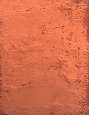 Red Rock 1. 2020, enamel, foam and natural pigment on canvas, 90X70 cm